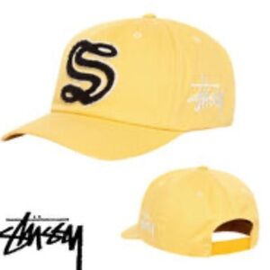 Stussy Yellow Chenille 'S' Snapback Hat